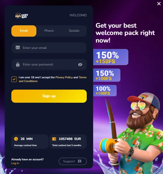 luckyspy casino sign up